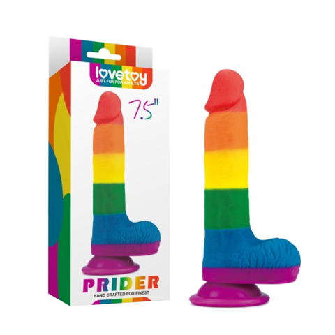 Dương vật giả dính tường mềm dẻo đa sắc - Lovetoy Prider 7.5