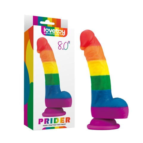 Dương vật giả dính tường mềm dẻo đa sắc - Lovetoy Prider 8.0