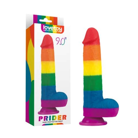 Dương vật giả dính tường mềm dẻo đa sắc - Lovetoy Prider 9.0