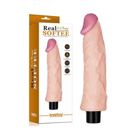 Dương vật giả rung 10 chế độ pin - Lovetoy Real Softee