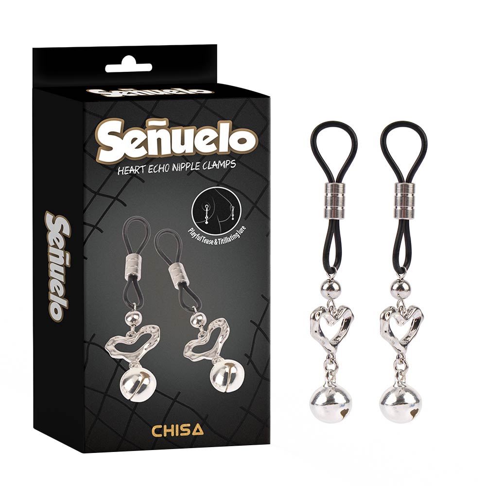 Kẹp vú kích thích đầu ti Chisa Senuelo Heart Echo Nipple Clamps