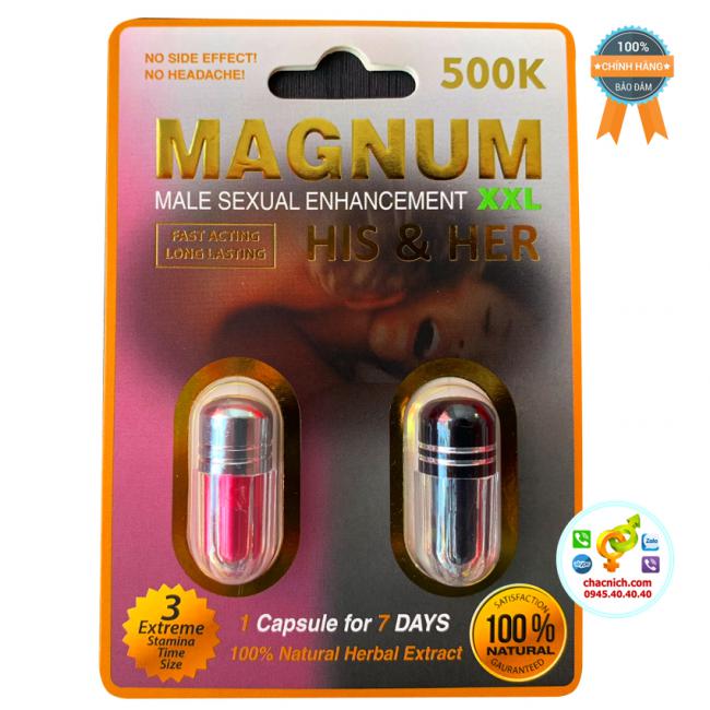 Vỉ 2 viên uống thảo dược dành cho cặp đôi Magnum XXL His and Her