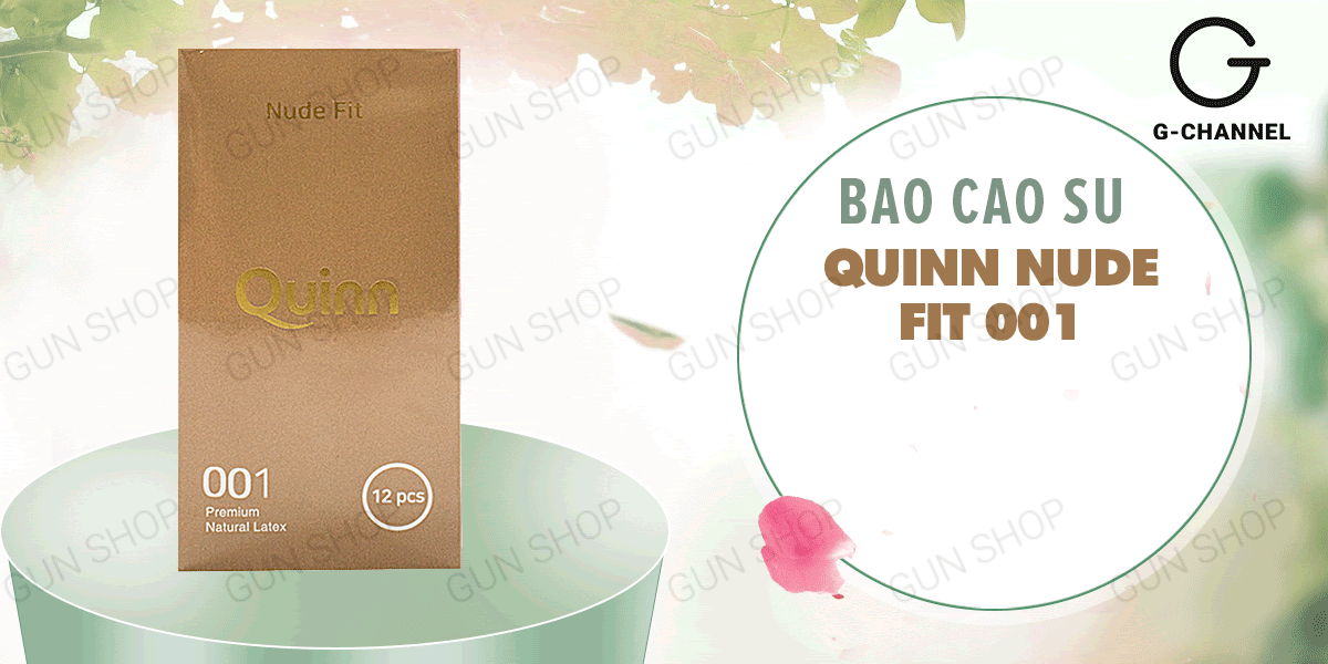 Bao cao su Quinn Nude Fit siêu mỏng vừa vặn an toàn khuyến mãi