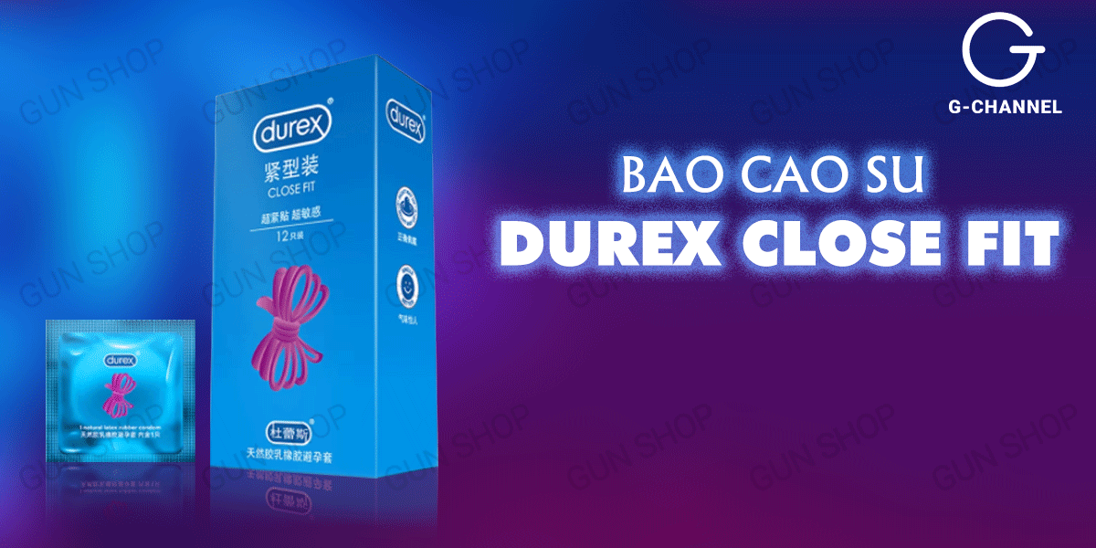 Bao cao su Durex Close Fit ôm sát 49mm hộp 12 cái an toàn