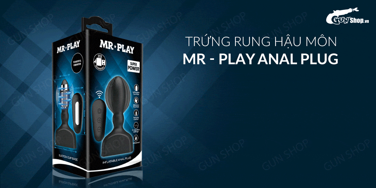 Đại lý Trứng rung hậu môn 12 chế độ rung dùng sạc - Pretty Love Mr-Play Anal Plug  tốt nhất