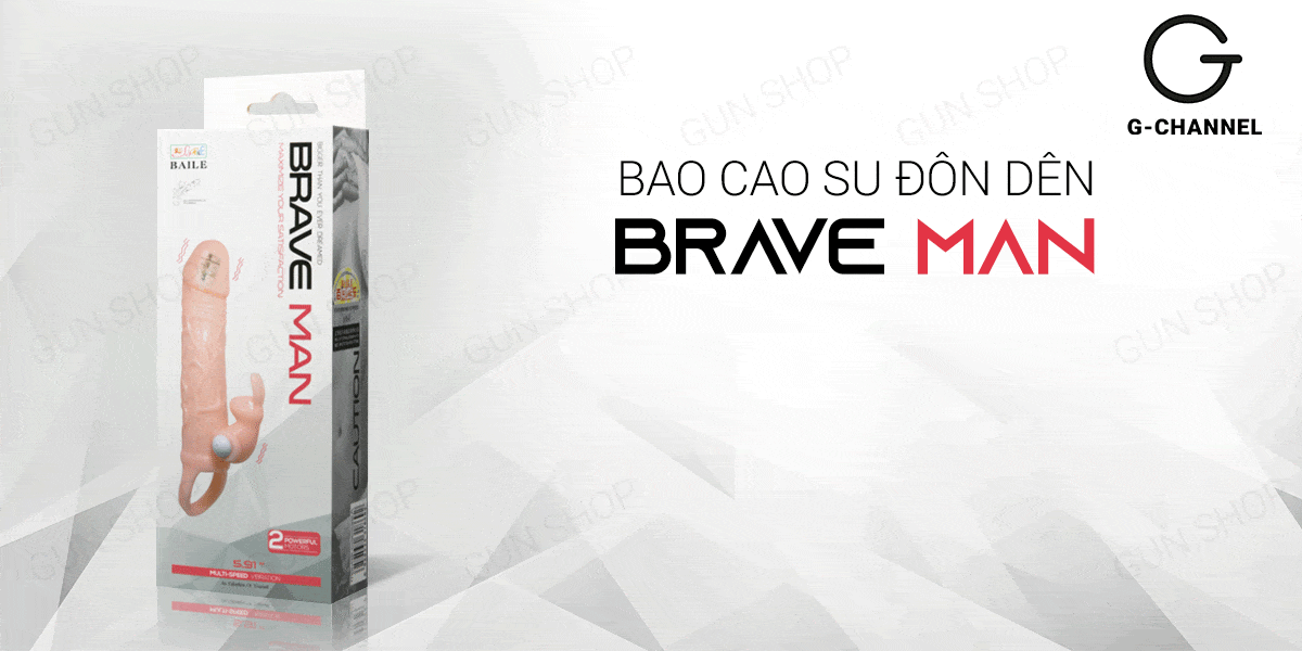 Bao cao su đôn dên Braveman kích thước lớn rung mạnh có quai đeo