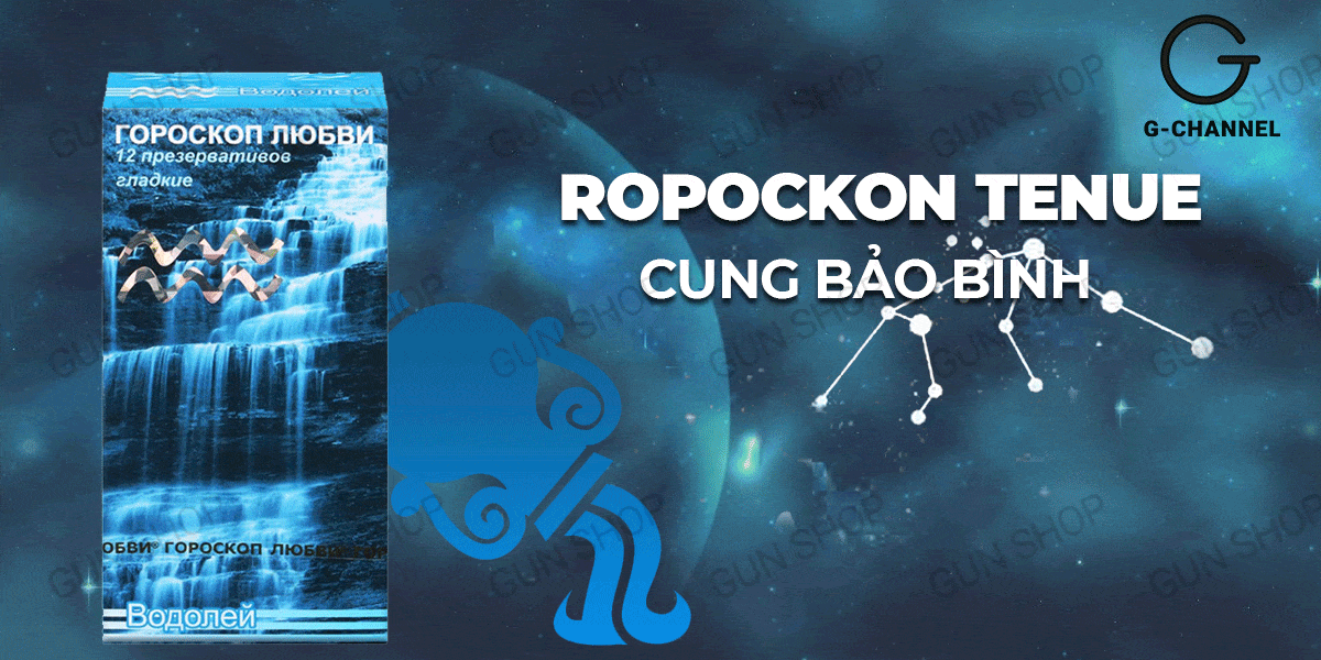 Bao Cao Su Ropockon Cung Bảo Bình 0.03mm Hương Dâu - Hộp 12 Cái
