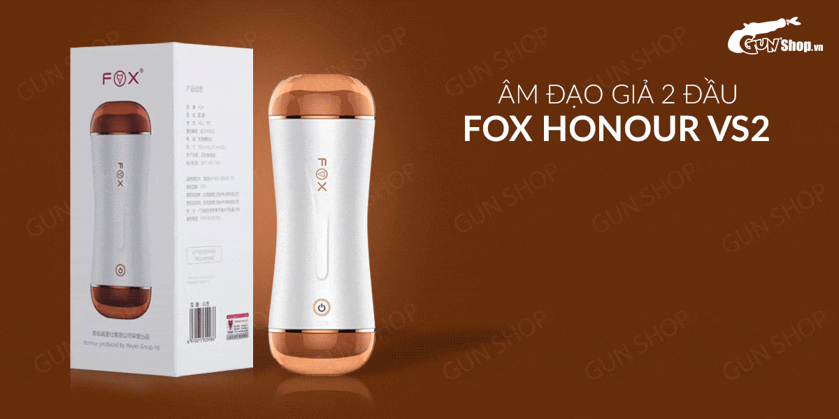 Âm đạo giả 2 đầu rung rên sạc Fox Honour VS2 siêu thực