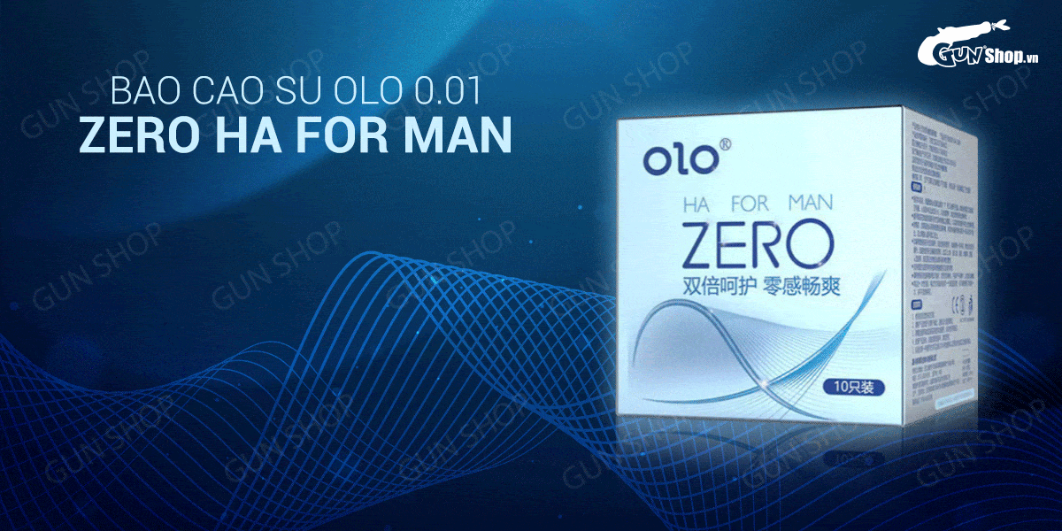 Bao cao su siêu mỏng OLO 0.01 Zero Ha, gel bôi trơn, hộp 10