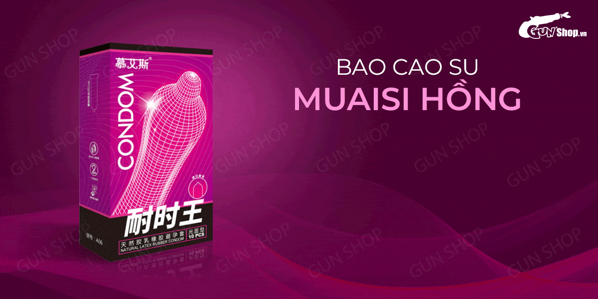 Bao cao su Muaisi hồng siêu mỏng gel mượt hộp 10 cái giá tốt