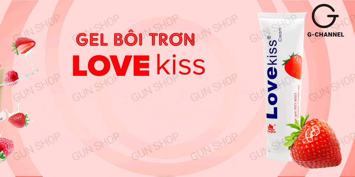 Gel bôi trơn Love Kiss 100ml hương dâu dịu nhẹ kích thích