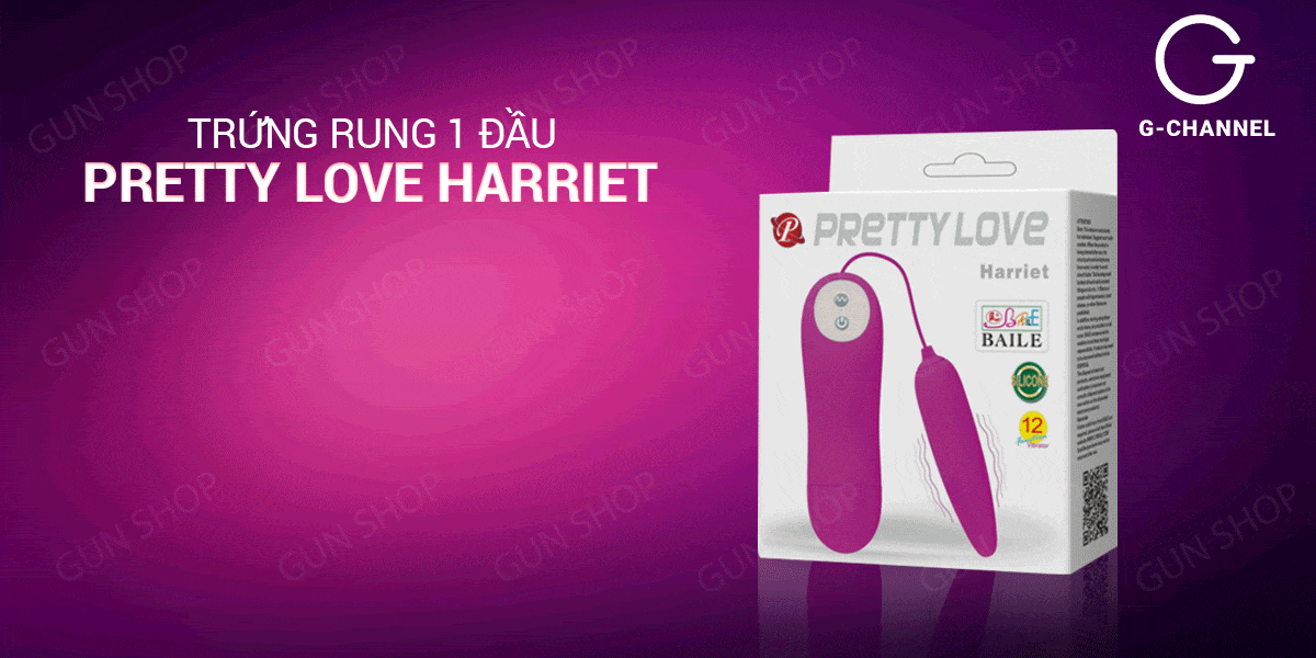 Trứng rung 1 đầu đa chế độ pin bền Pretty Love Harriet hot