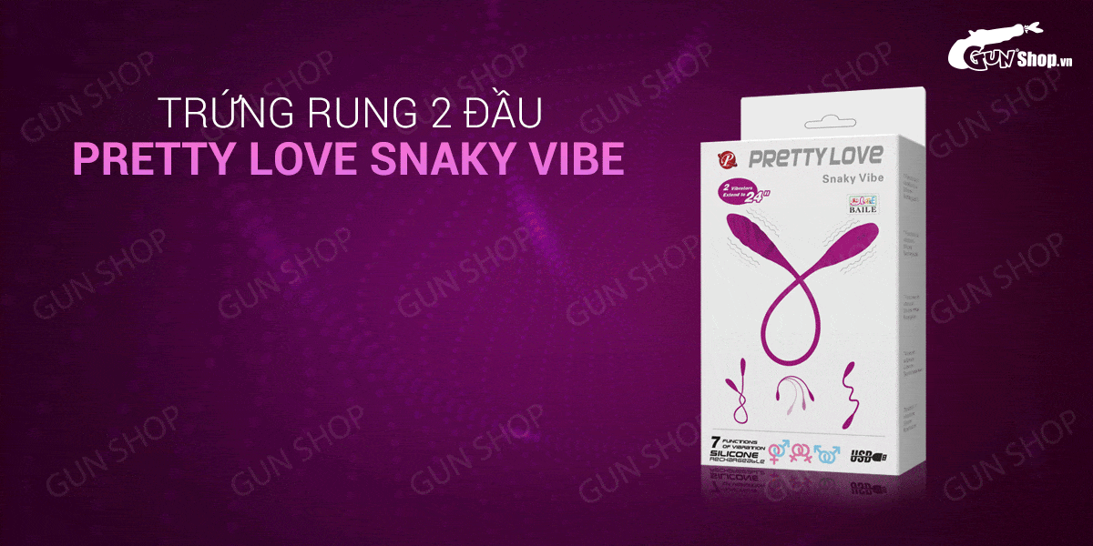 Trứng rung 2 đầu Pretty Love Snaky Vibe 7 chế độ sạc tiện lợi