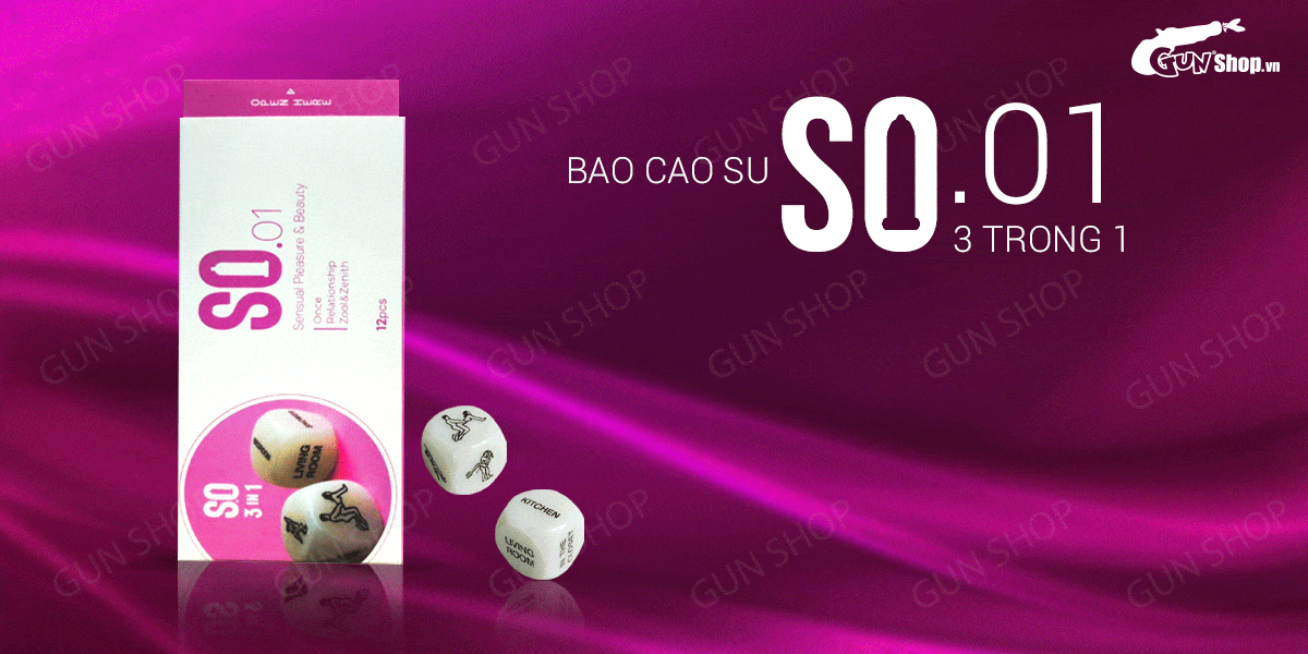 Bao cao su SO 3 in 1 Siêu mỏng Gân Điểm nổi Hộp 12 - Mua ngay