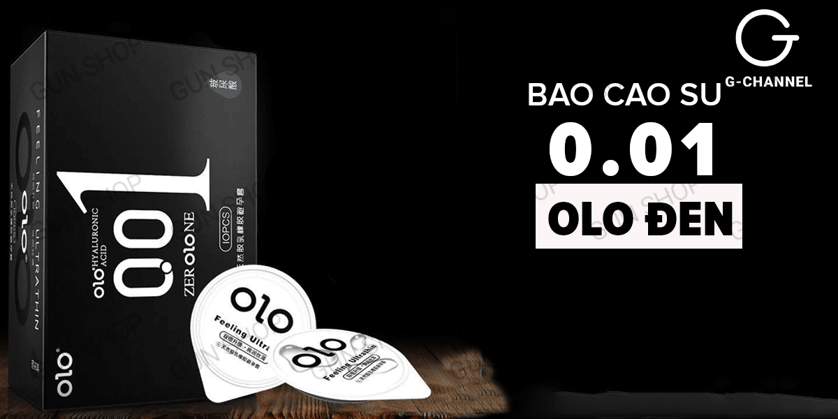 Bao cao su OLO 0.01 Đen siêu mỏng hương vani hộp 10