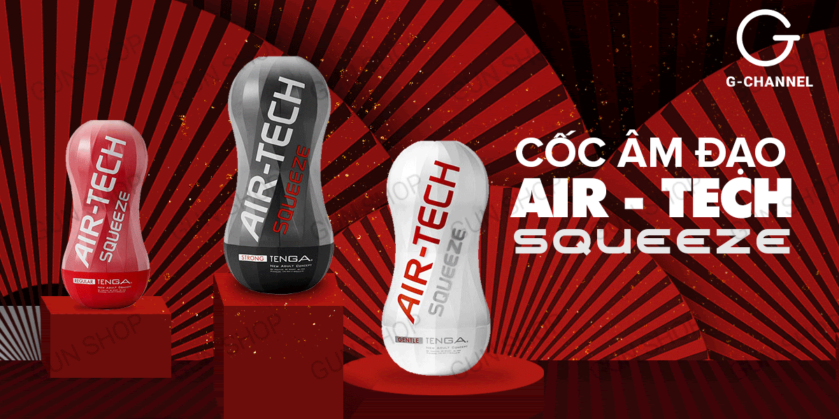 Âm đạo giả siêu thực Tenga Air-Tech Squeeze ôm chặt kích thích