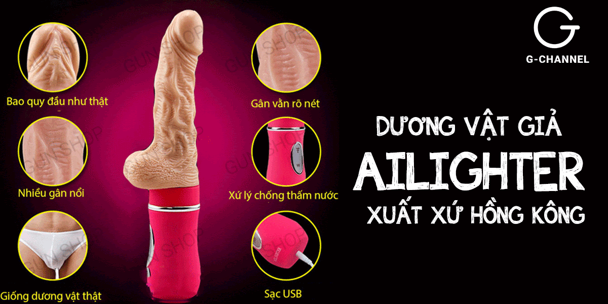 Dương Vật Giả Ailighter Rung Thụt Toả Nhiệt Chân Thật Cầm Tay