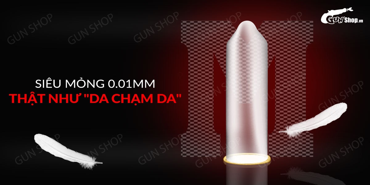 Bao cao su Muaisi 0.01 Đen Siêu Mỏng Cực Đã - Hộp 10 Cái
