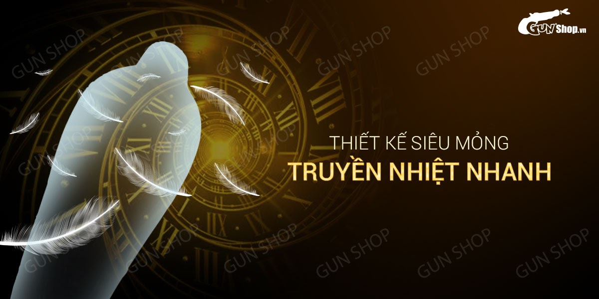 Bao cao su OLO 0.01 Gold siêu mỏng hộp 10 cái tăng khoái cảm