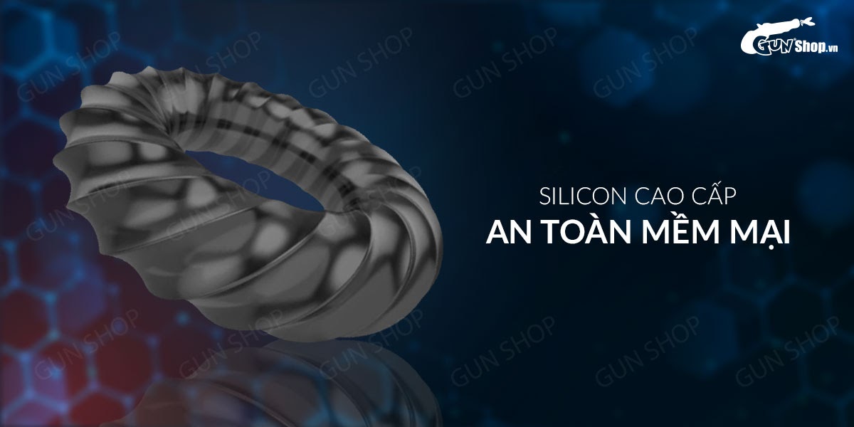 Cung cấp Vòng đeo dương vật kéo dài thời gian trì hoãn xuất tinh 3D - Cock Ring Đen  giá tốt