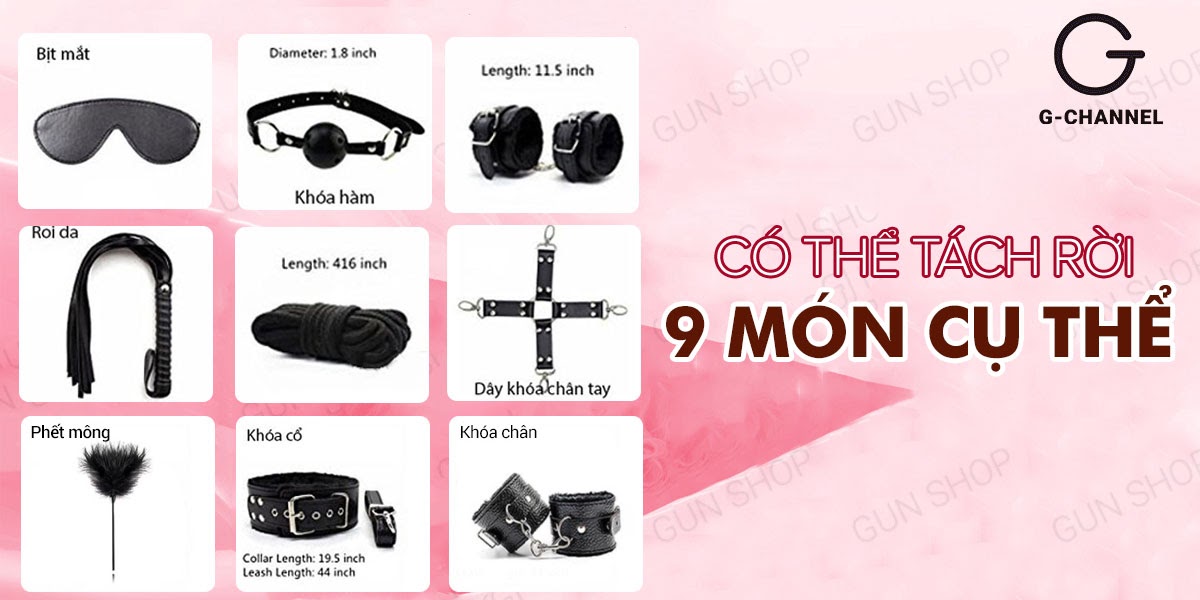 Bộ roi da BDSM tăng khoái cảm cực mạnh, dụng cụ chơi tình dục