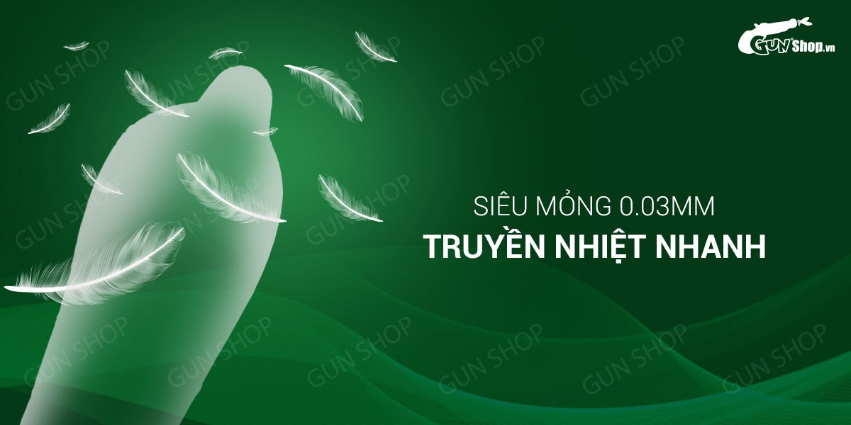 Bao cao su Muaisi 0.03 Siêu mỏng Êm ái Hộp 12 Cái