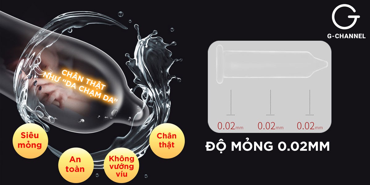 Bao cao su Sagami 002 siêu mỏng 0.02mm hộp 2 cái giá rẻ
