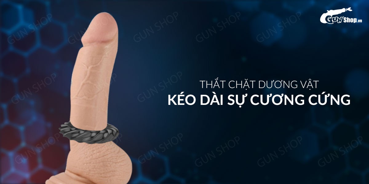 Cung cấp Vòng đeo dương vật kéo dài thời gian trì hoãn xuất tinh 3D - Cock Ring Đen  giá tốt