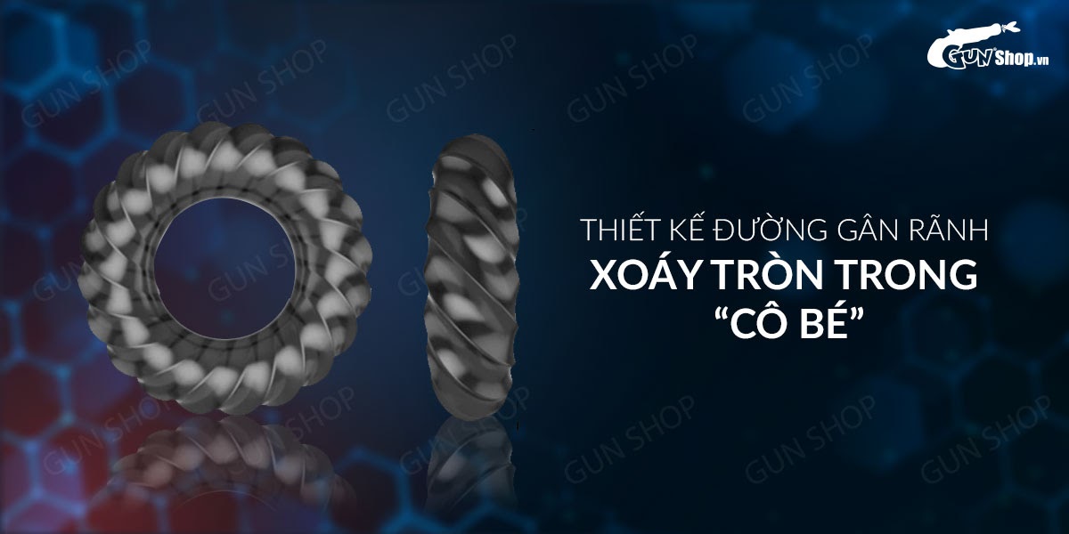 Cung cấp Vòng đeo dương vật kéo dài thời gian trì hoãn xuất tinh 3D - Cock Ring Đen  giá tốt