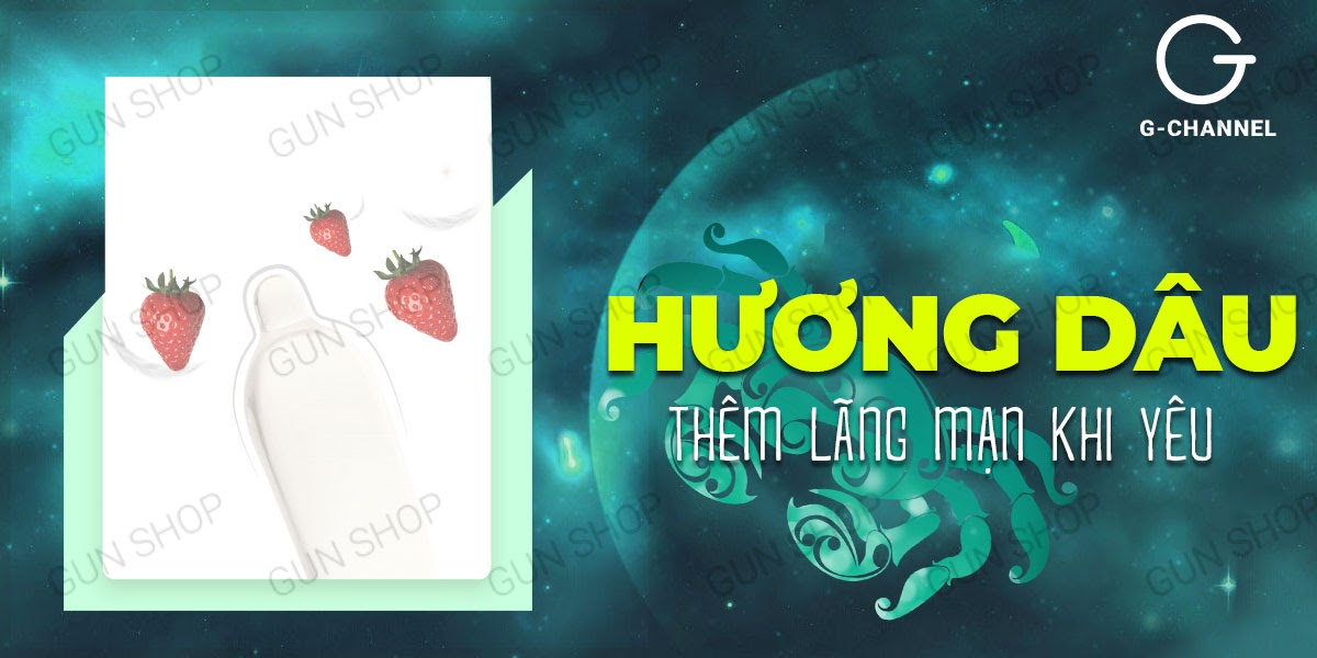 Bao cao su Ropockon Cung Cự Giải mỏng 0.03mm hương dâu 12 cái