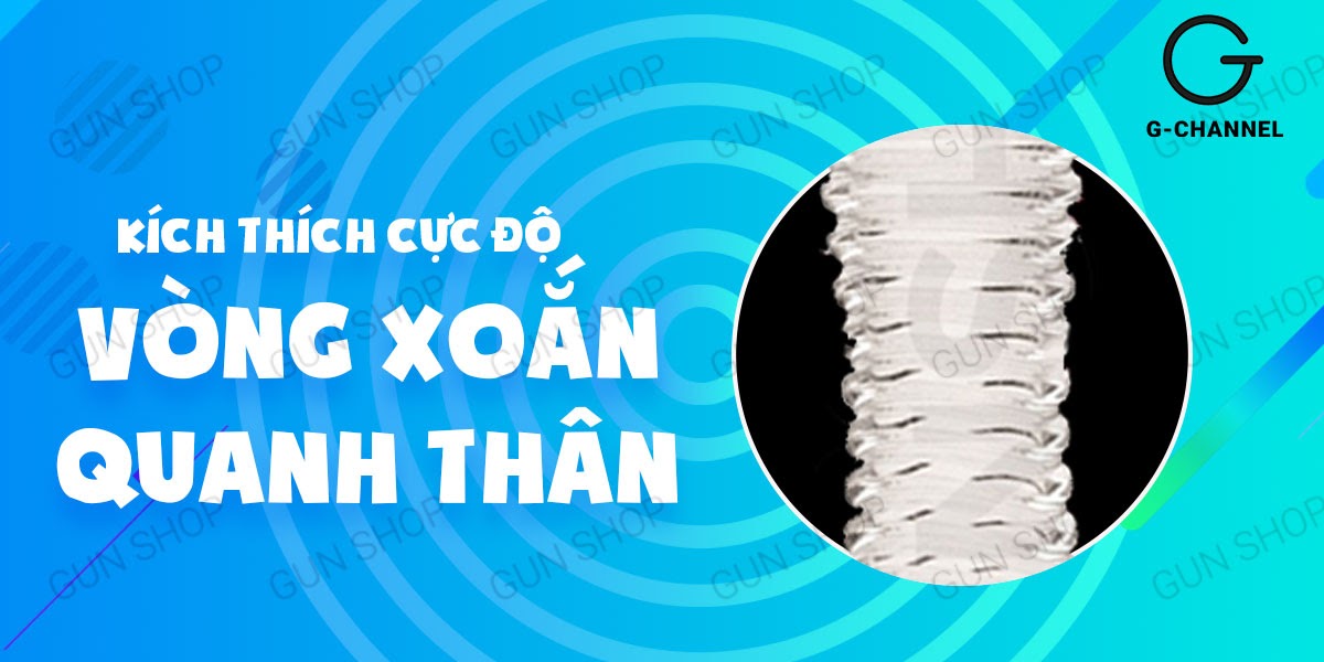 Bao cao su rung tăng kích thước Aichao Xanh đôn dên siêu kích thích