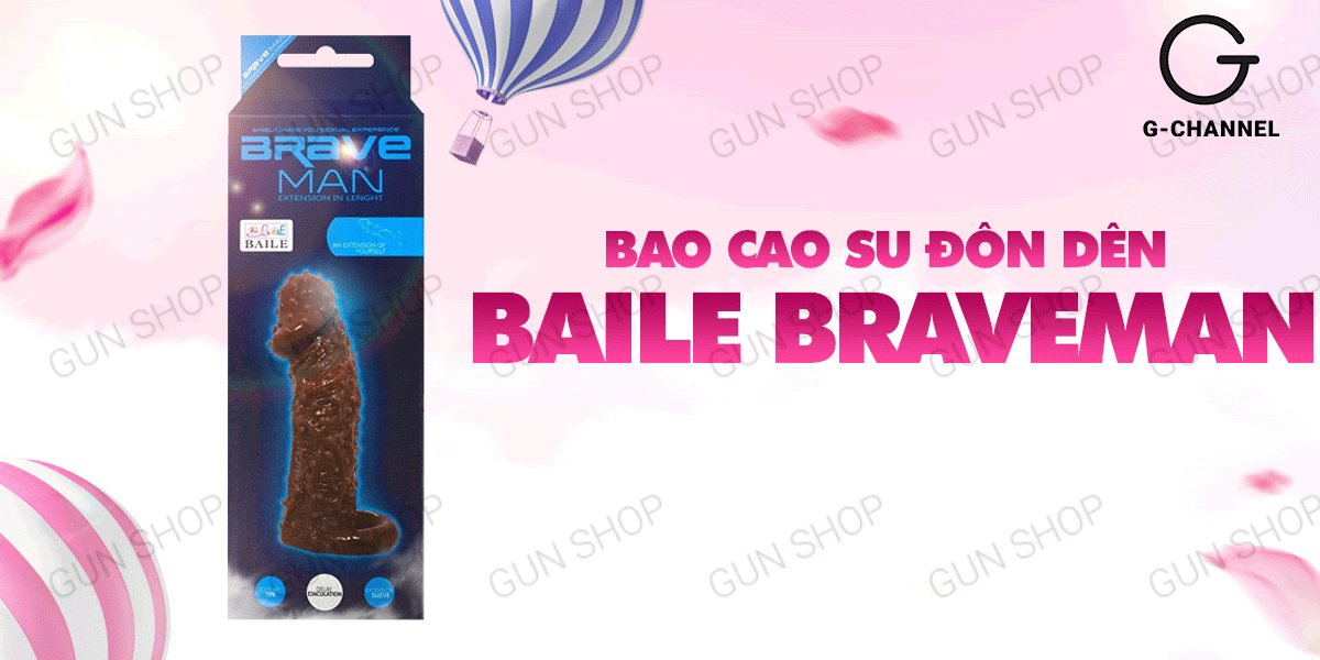 Bao cao su đôn dên Baile Braveman 14x4cm kích thích cực đỉnh