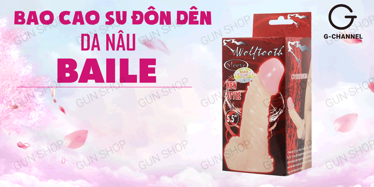 Bao cao su đôn dên da nâu Baile Wolftooth 14.4x3.5cm tăng kích thước