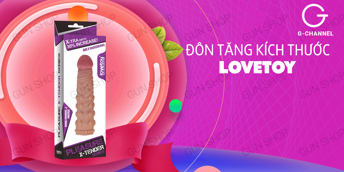 Bao cao su đôn dên Lovetoy tăng 5cm kích thước - Tăng khoái cảm