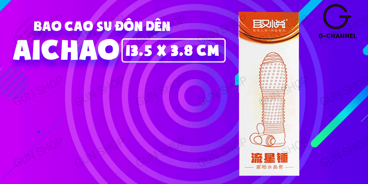 Bao Cao Su Đôn Dên Tăng Kích Thước Rung Kích Thích - Aichao Cam