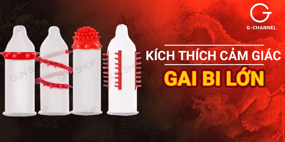 Bao cao su Dragon gân gai bi lớn hộp 3 siêu kích thích an toàn