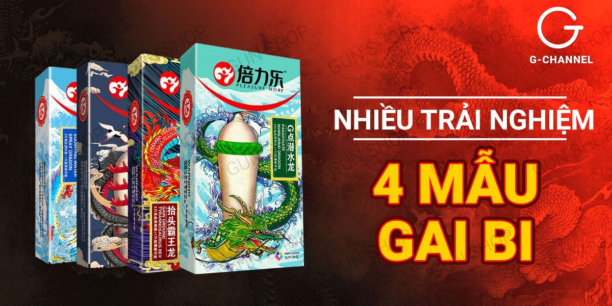 Bao cao su Dragon gân gai bi lớn hộp 3 siêu kích thích an toàn