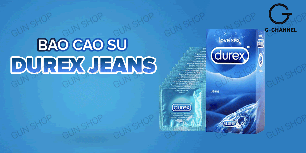 Bao cao su Durex Jeans siêu mỏng gel bôi trơn hộp 12 cái chất lượng