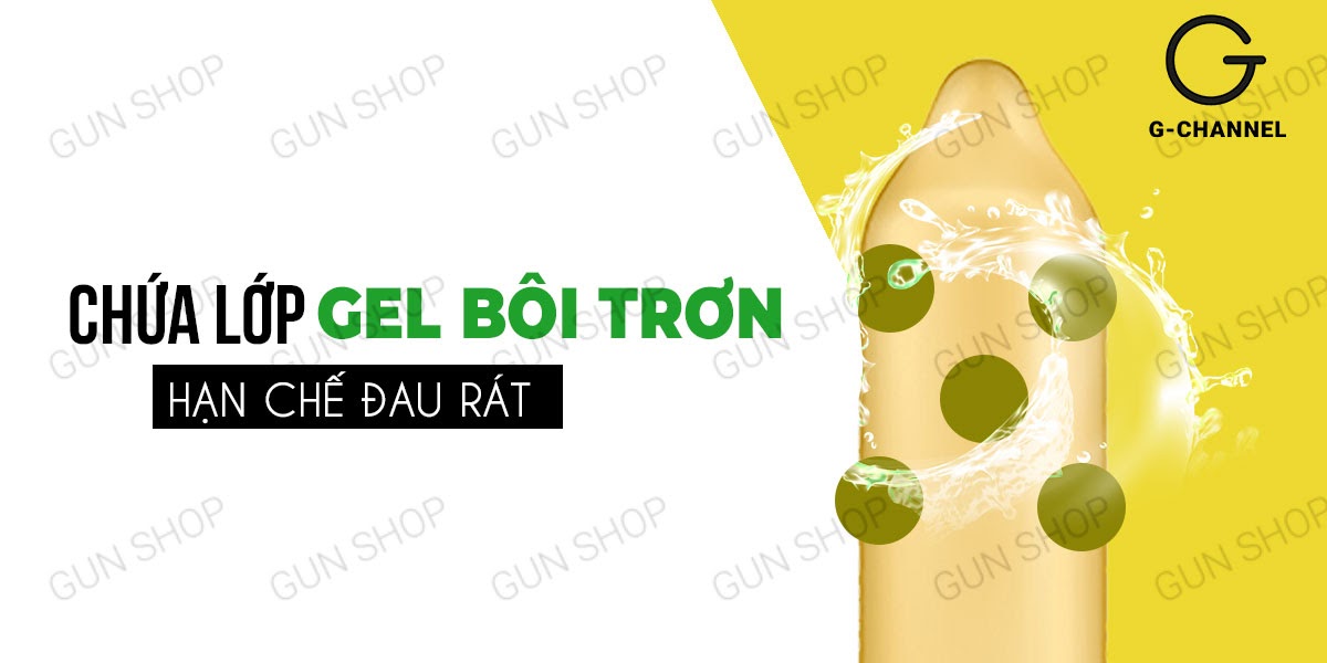Bao cao su Gold gai bi, an toàn, cảm giác thật, hộp 2 cái