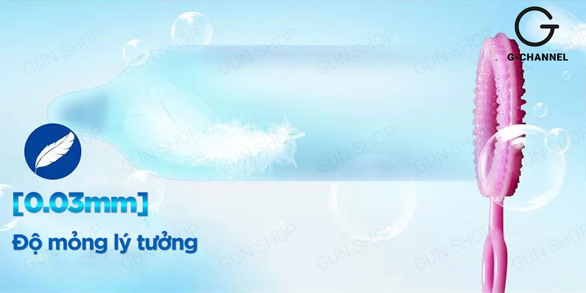 Bao Cao Su Gun Super 0.03mm Siêu Mỏng - Hộp 10 Cái - Bảo Hành Chính Hãng