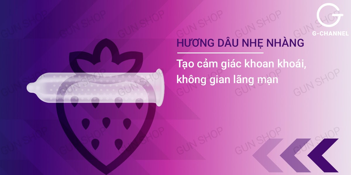Bao cao su Human hương dâu hộp 120 cái siêu mềm mại an toàn