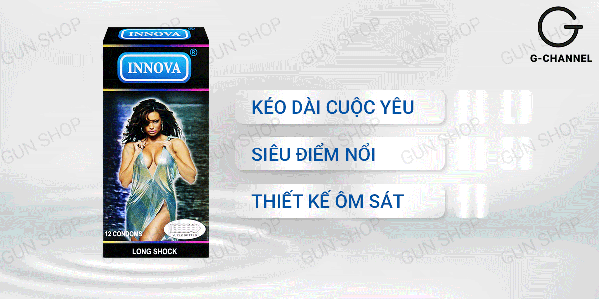 Bao cao su Innova gân gai kéo dài cuộc yêu hộp 12 cái
