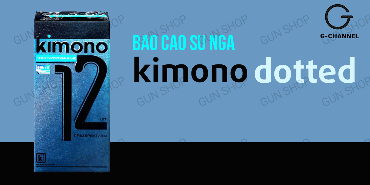 Bao Cao Su Kimono Dotted 0.03mm Siêu Mỏng Kích Thích - Hộp 12 Cái