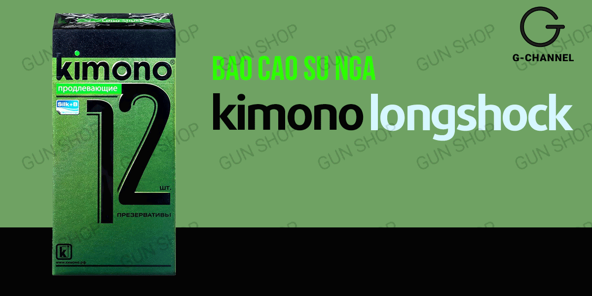 Bao cao su Kimono Long Shock siêu mỏng 0.03mm hộp 12 cái kéo dài