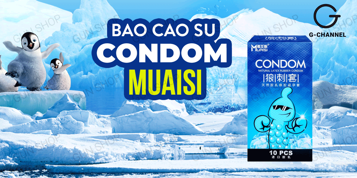 Bao Cao Su Muaisi Cool Mát Lạnh Kích Thích Siêu Sung - Hộp 10