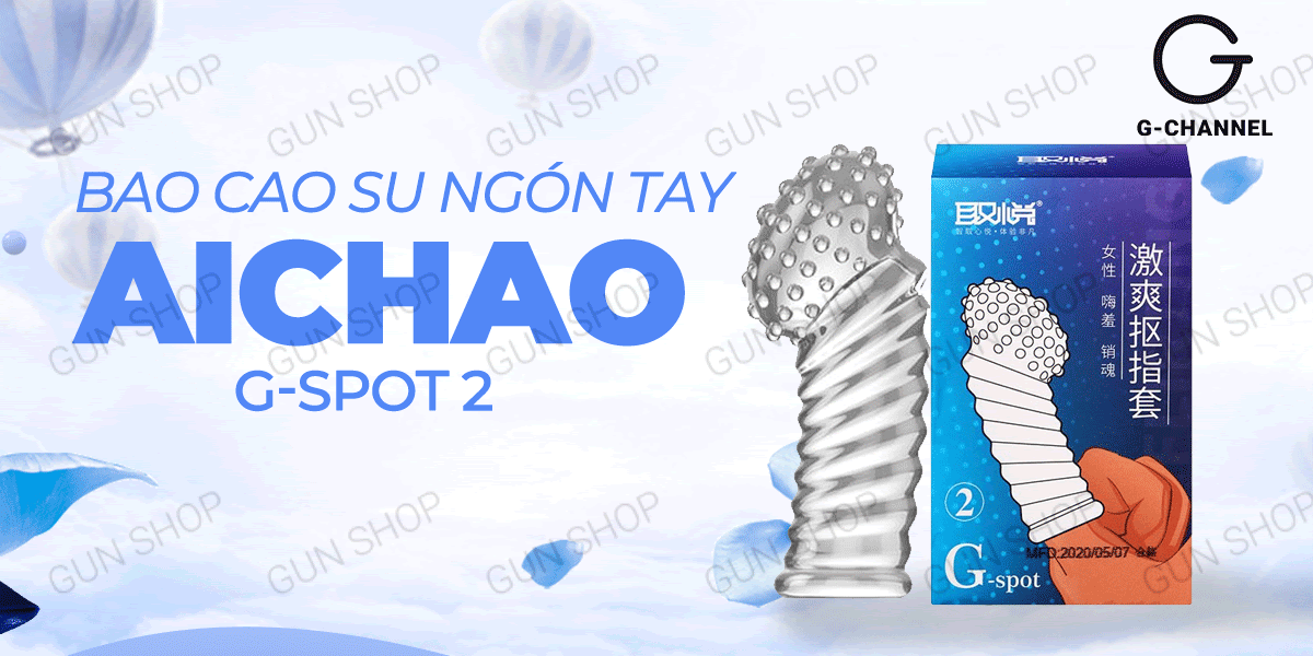 Bao Cao Su Ngón Tay Aichao G-Spot 2 Gai Nổi Lớn Kích Thích Mạnh