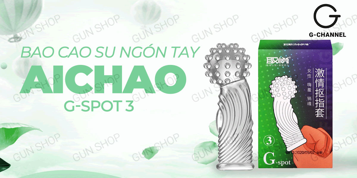 Bao cao su ngón tay Aichao G-spot gai lớn Hộp 1 cái kích thích
