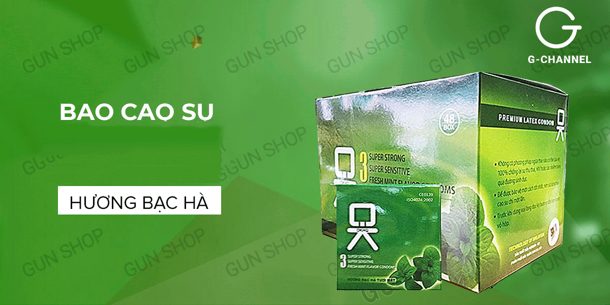 Bao cao su OKHQ hộp 144 cái hương bạc hà kích thích mua ngay