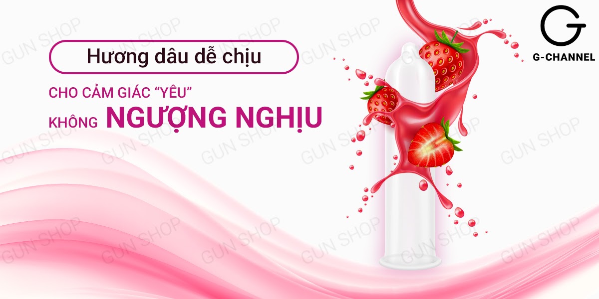 Bao cao su Relax Hương Dâu Hộp 12 - Siêu Mỏng Kích Thích Giác Quan