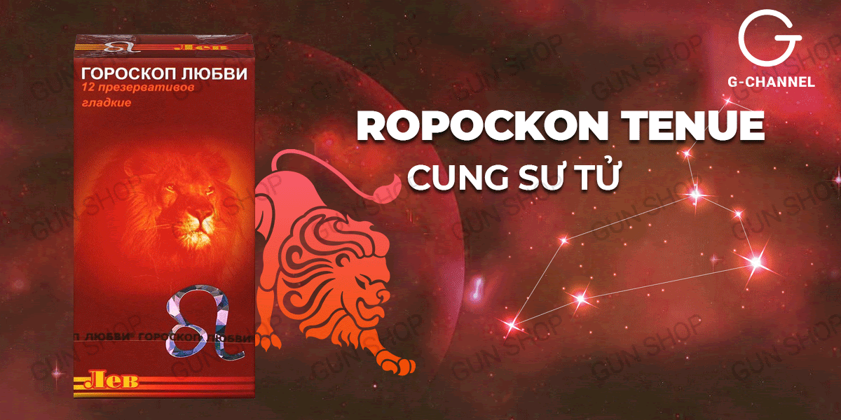 Kho sỉ Bao cao su Ropockon Cung Sư Tử - Mỏng 0.03mm hương dâu - Hộp 12 cái  hàng mới về
